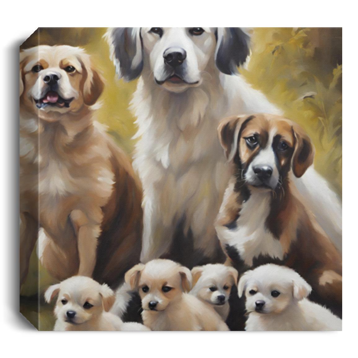 Charming Dog & Pups Canvas Art - Ready to Hang Wall Decor - Kim’s Signature Beauty & Accessories