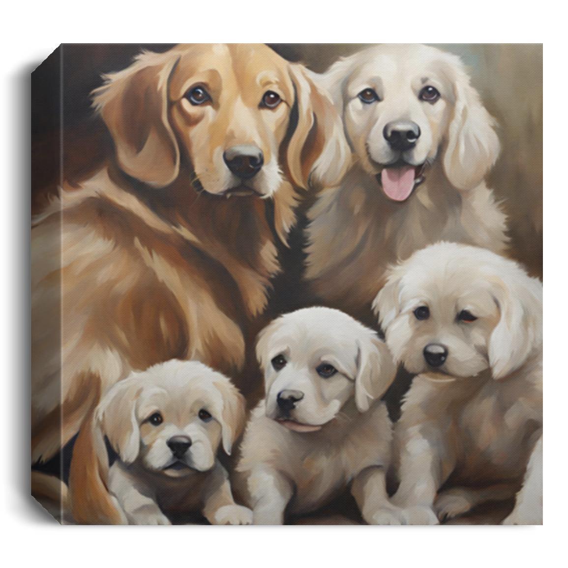 Charming Dog & Pups Canvas Art - Ready to Hang Wall Decor - Kim’s Signature Beauty & Accessories