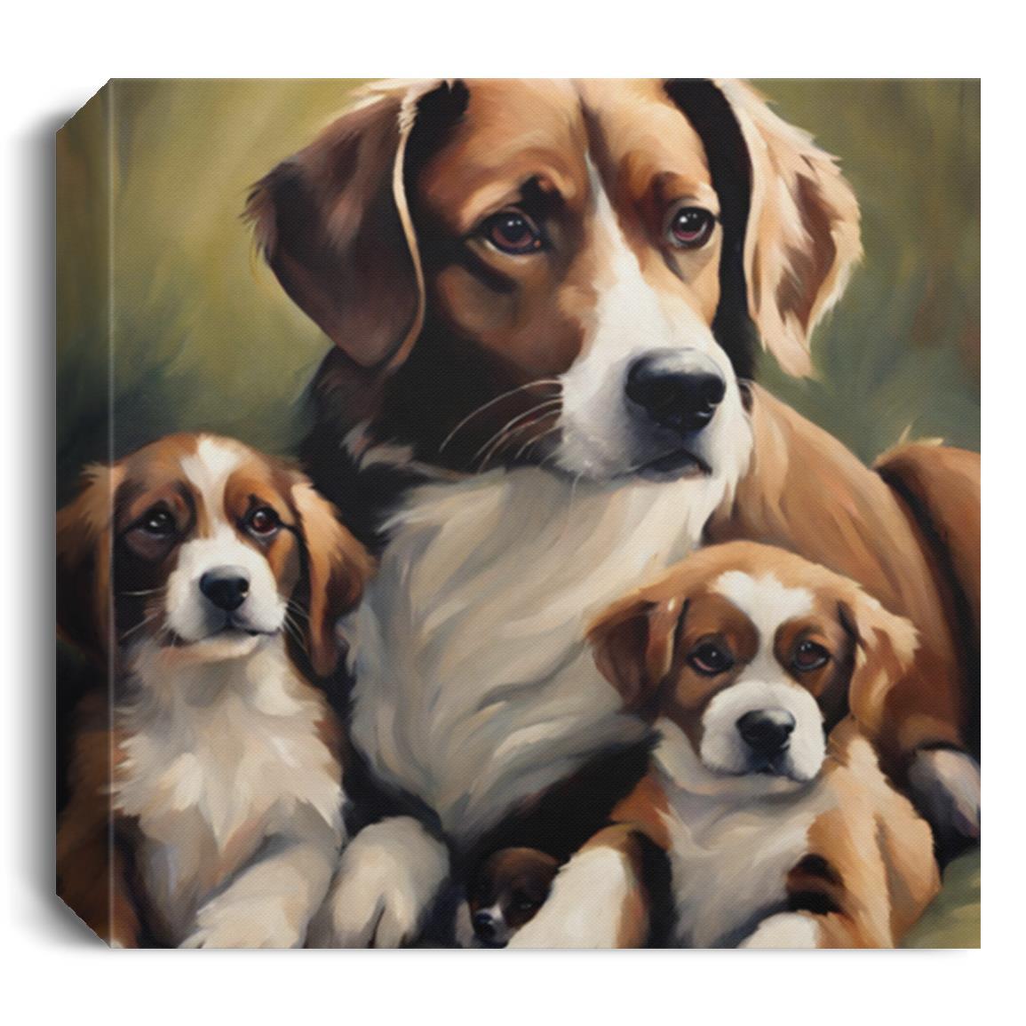 Charming Dog & Pups Canvas Art - Ready to Hang Wall Decor - Kim’s Signature Beauty & Accessories
