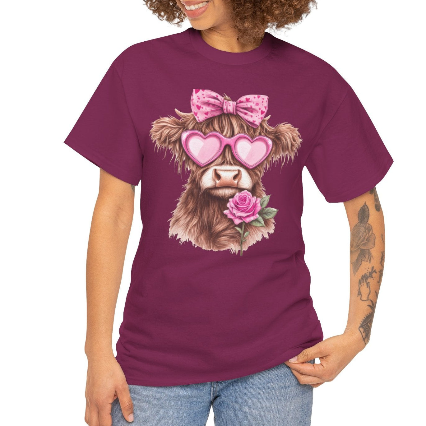 Charming Highland Cow Tee - Kim’s Signature Beauty & Accessories    