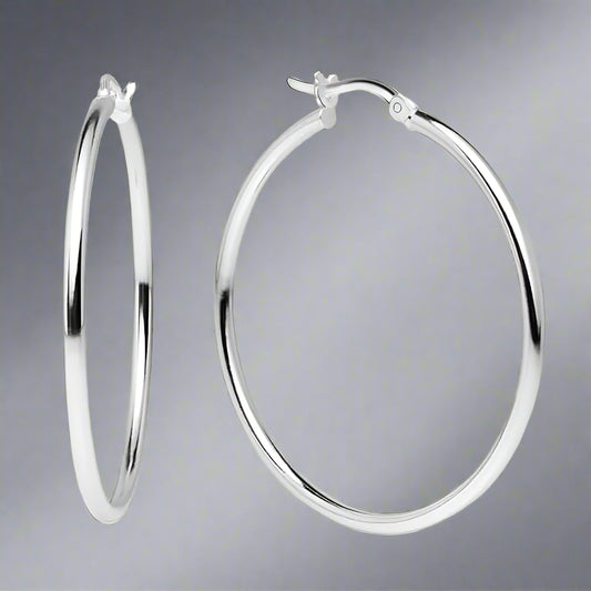 Charmsy 925 Sterling Silver 40mm Hoop Earrings - Kim’s Signature Beauty & Accessories    