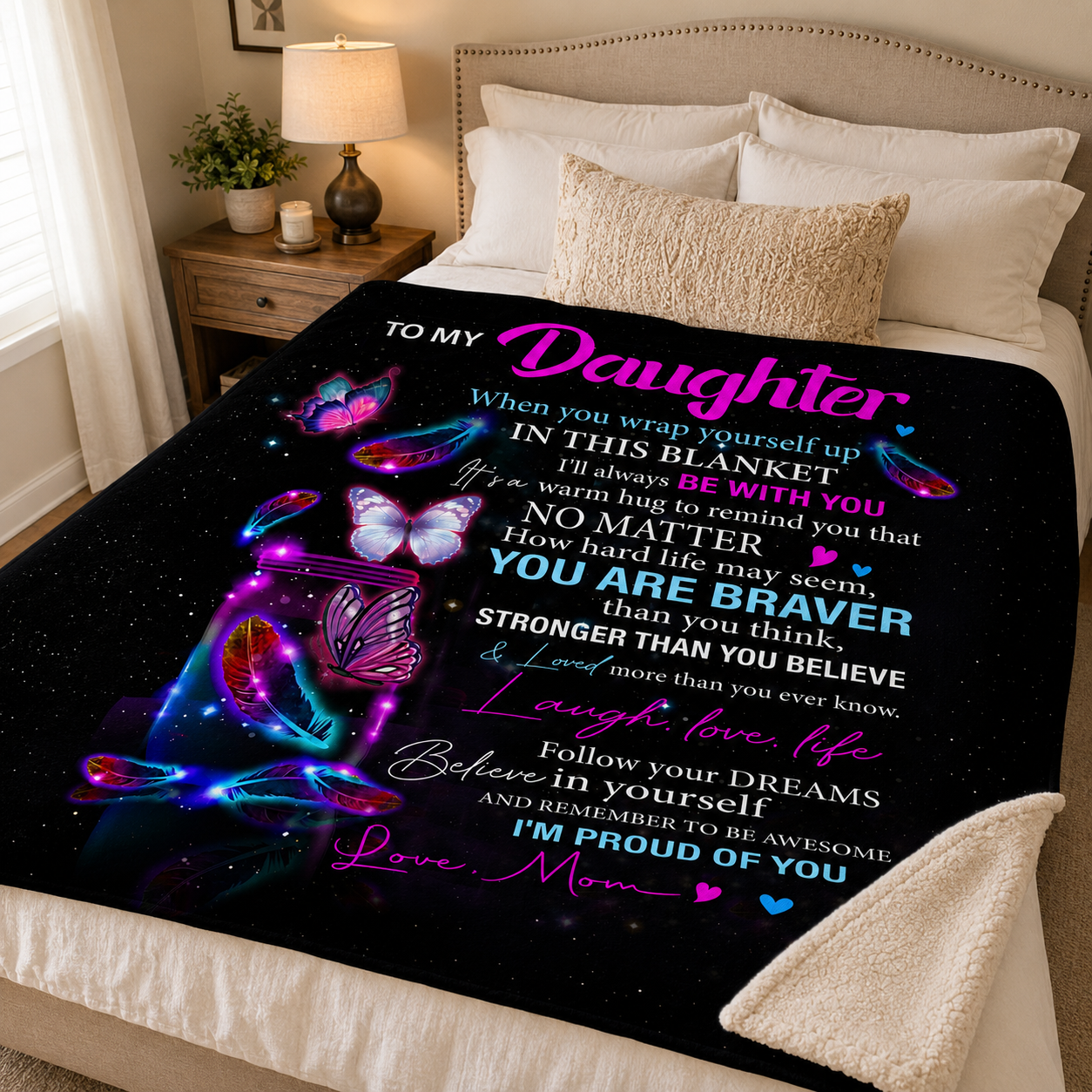 Daughter Butterfly Blanket from Mom