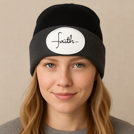 Faith Knit Beanie – Simple & Inspirational Cold Weather Hat - Kim’s Signature Beauty & Accessories    