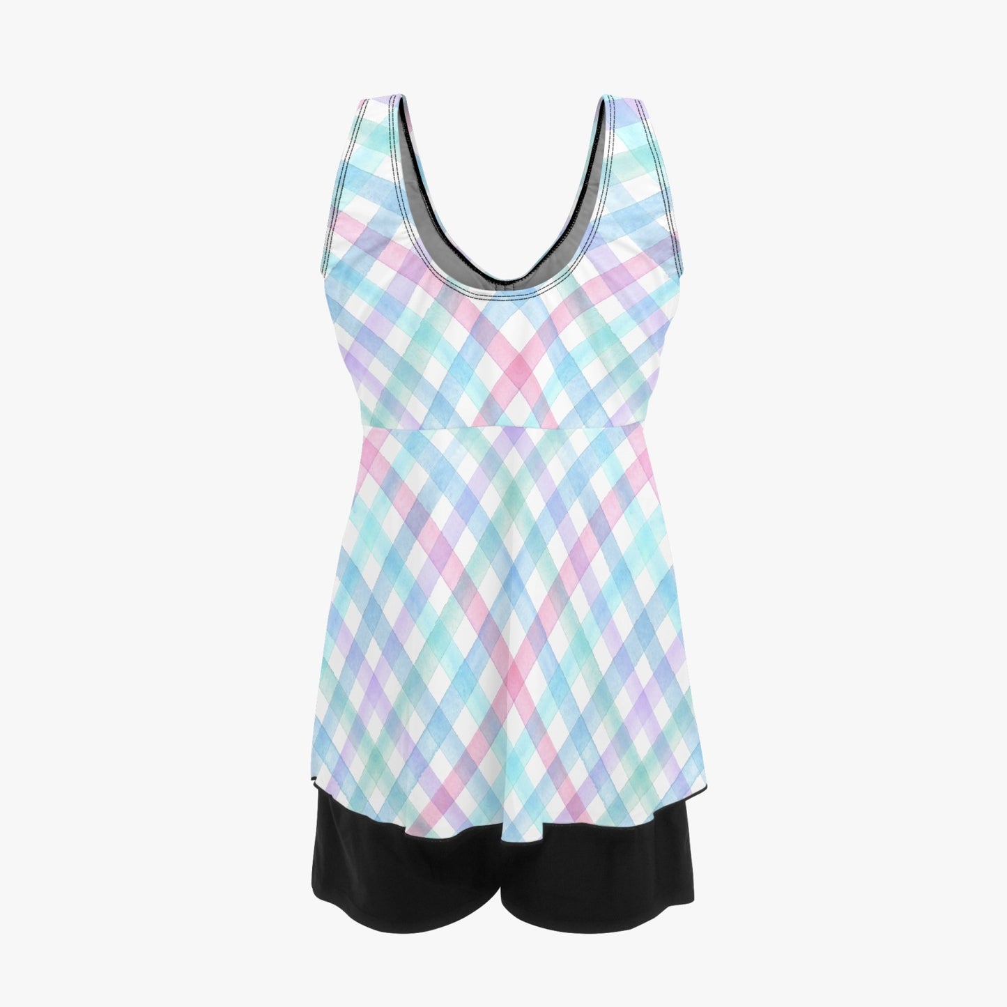 Checkered Chic | Women's Two-Piece Swimsuit - Kim’s Signature Beauty & Accessories    