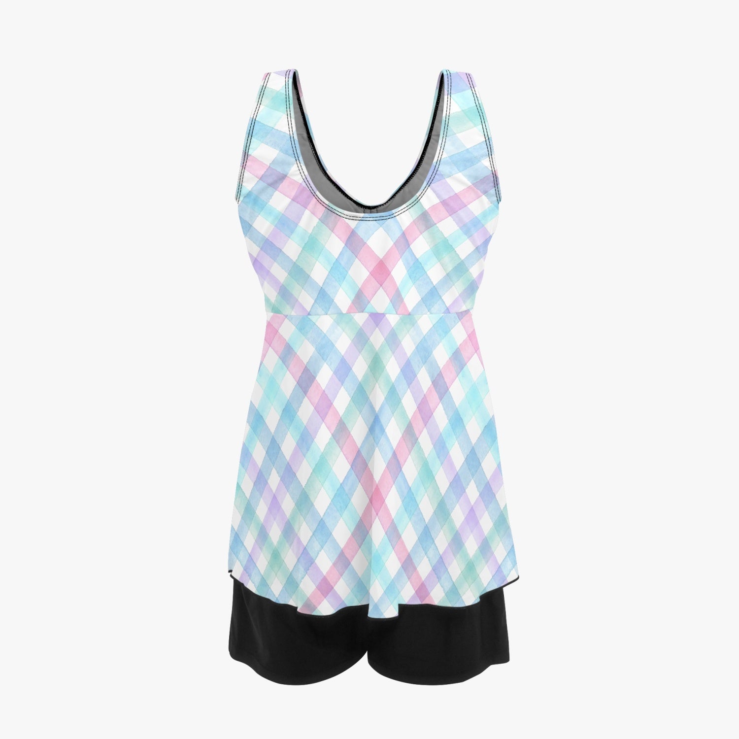 Checkered Chic | Women's Two-Piece Swimsuit - Kim’s Signature Beauty & Accessories    