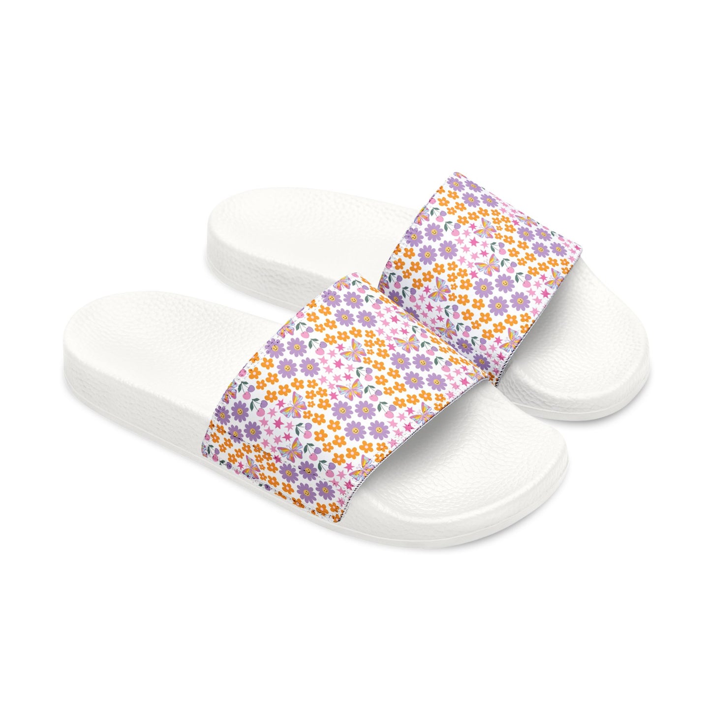Cheerful Floral Youth Sandals - Removable Straps for Summer Fun - Kim’s Signature Beauty & Accessories    