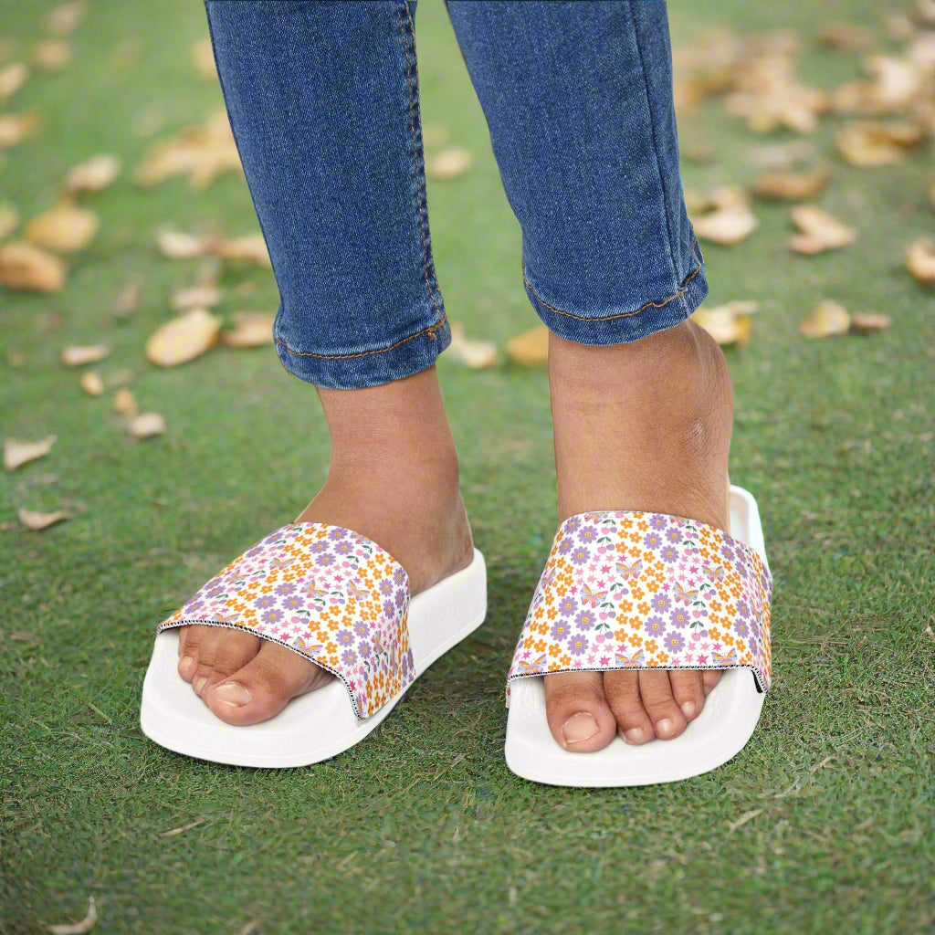 Cheerful Floral Youth Sandals - Removable Straps for Summer Fun - Kim’s Signature Beauty & Accessories    