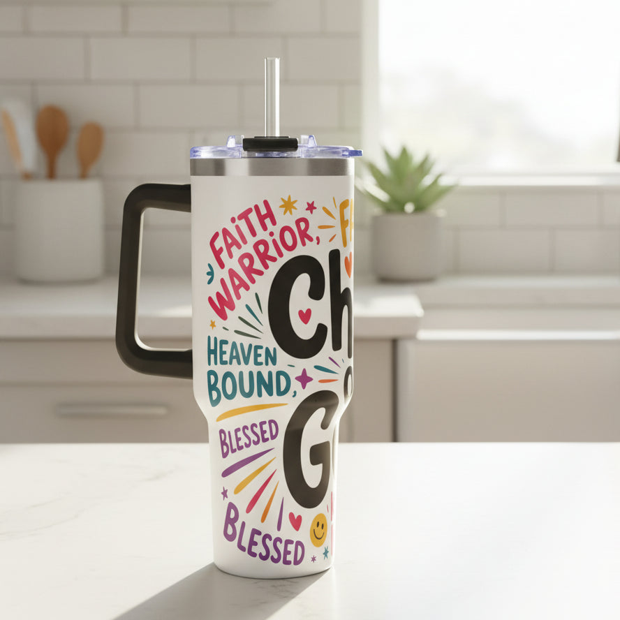 Child of God 40oz Tumbler - Faith Warrior Stainless Vacuum Cup - Kim’s Signature Beauty & Accessories
