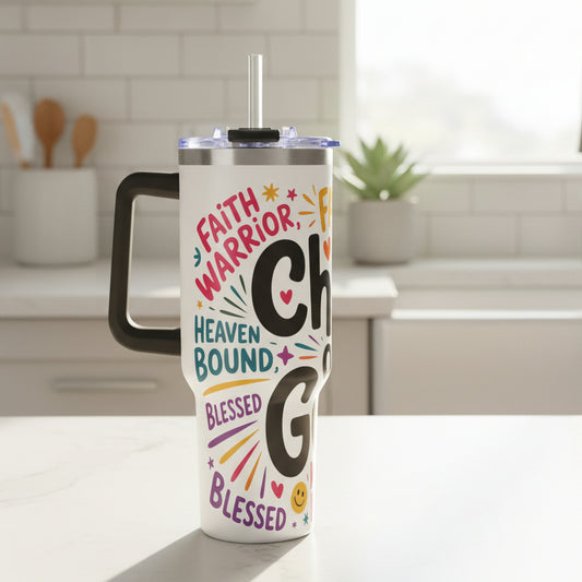 Child of God 40oz Tumbler - Faith Warrior Stainless Vacuum Cup - Kim’s Signature Beauty & Accessories