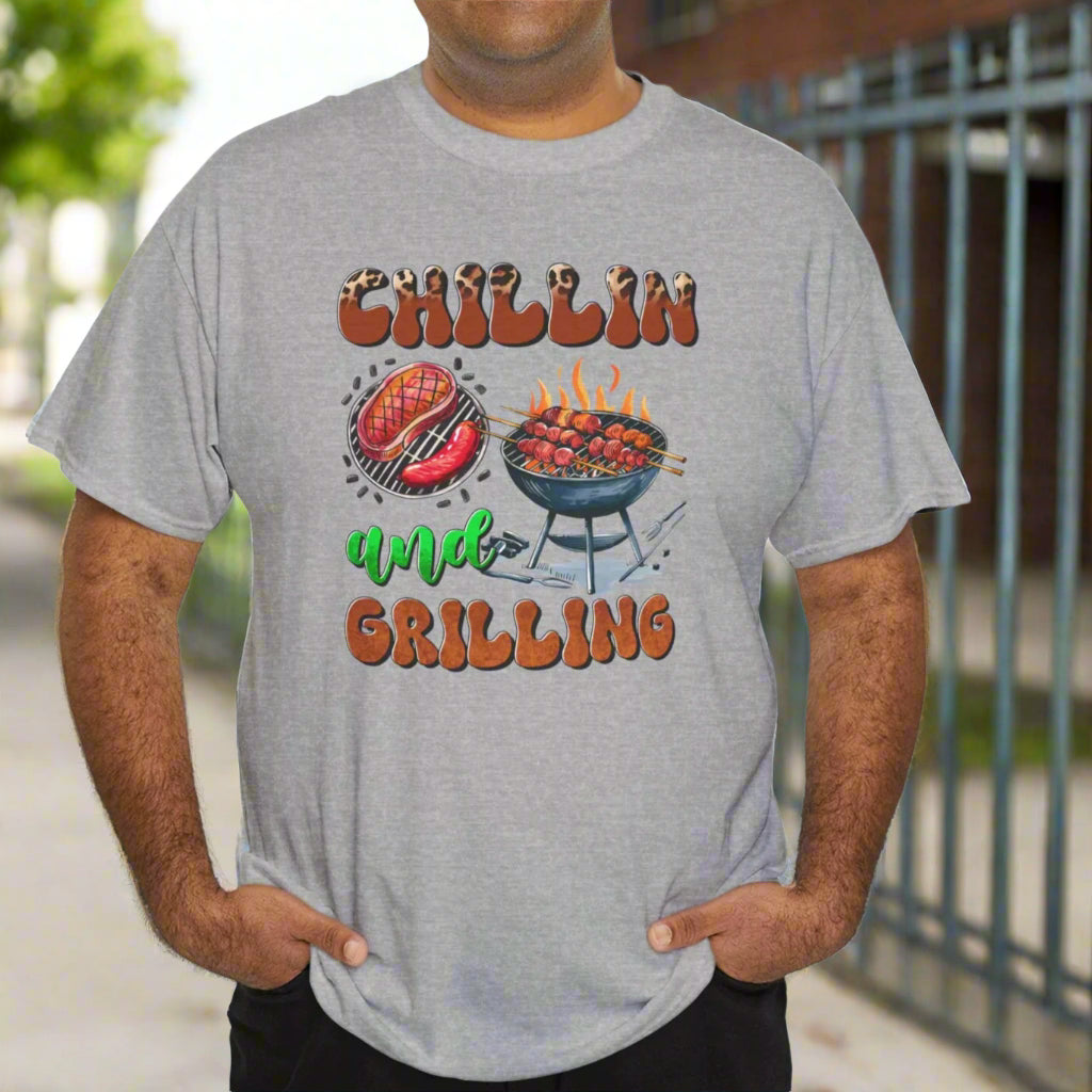 Chillin’ and Grillin’ BBQ T-Shirt – Funny Summer Unisex Tee for Backyard Cooks - Kim’s Signature Beauty & Accessories    