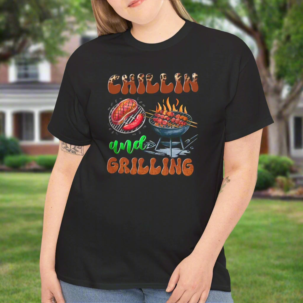 Chillin’ and Grillin’ BBQ T-Shirt – Funny Summer Unisex Tee for Backyard Cooks - Kim’s Signature Beauty & Accessories    