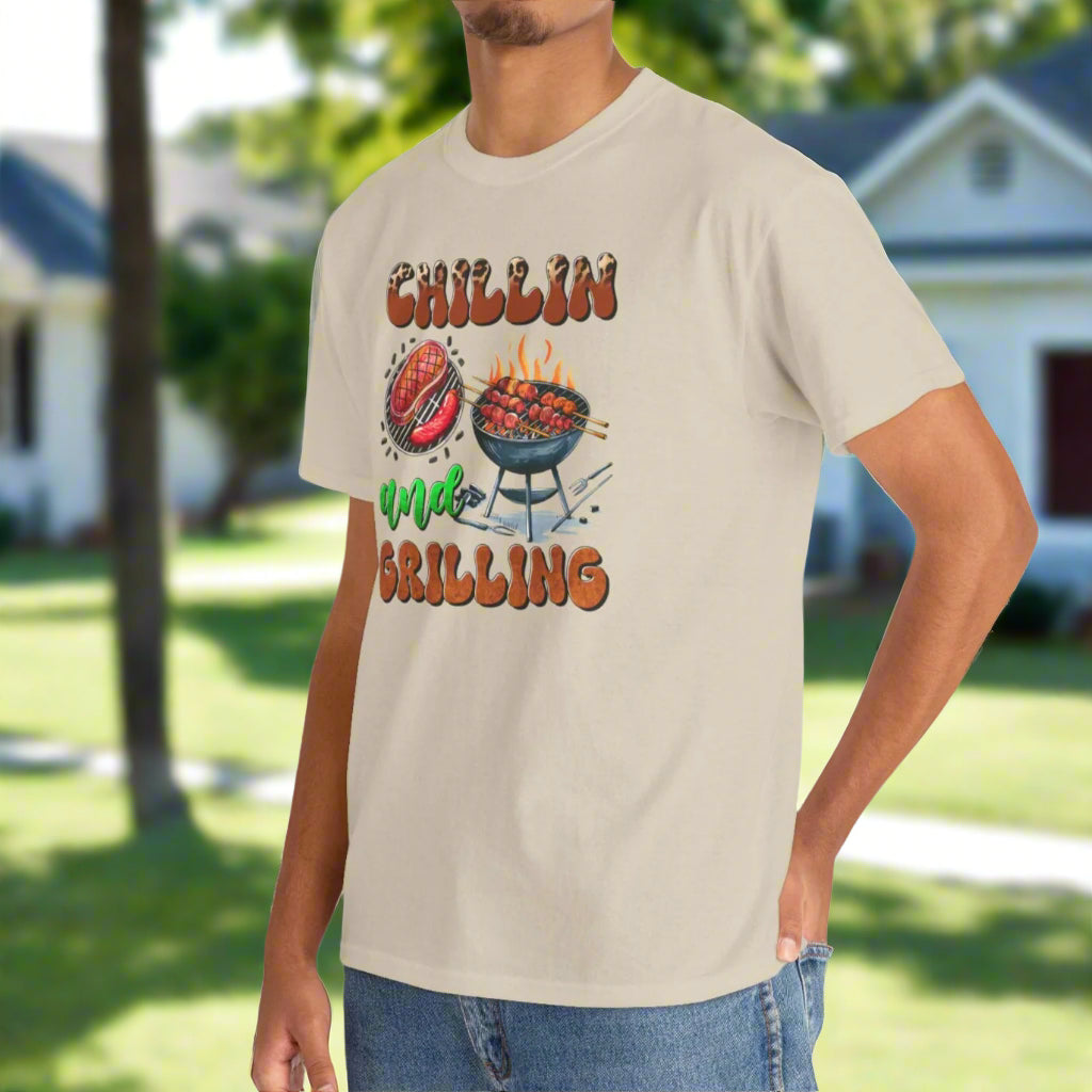 Chillin’ and Grillin’ BBQ T-Shirt – Funny Summer Unisex Tee for Backyard Cooks - Kim’s Signature Beauty & Accessories    