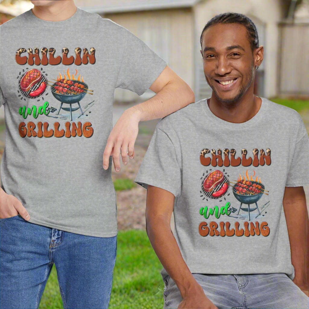 Chillin’ and Grillin’ BBQ T-Shirt – Funny Summer Unisex Tee for Backyard Cooks - Kim’s Signature Beauty & Accessories    