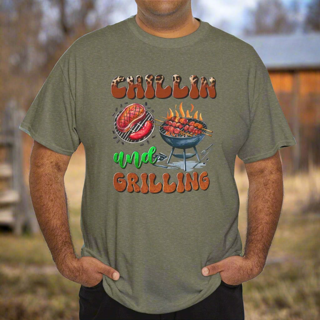 Chillin’ and Grillin’ BBQ T-Shirt – Funny Summer Unisex Tee for Backyard Cooks - Kim’s Signature Beauty & Accessories    