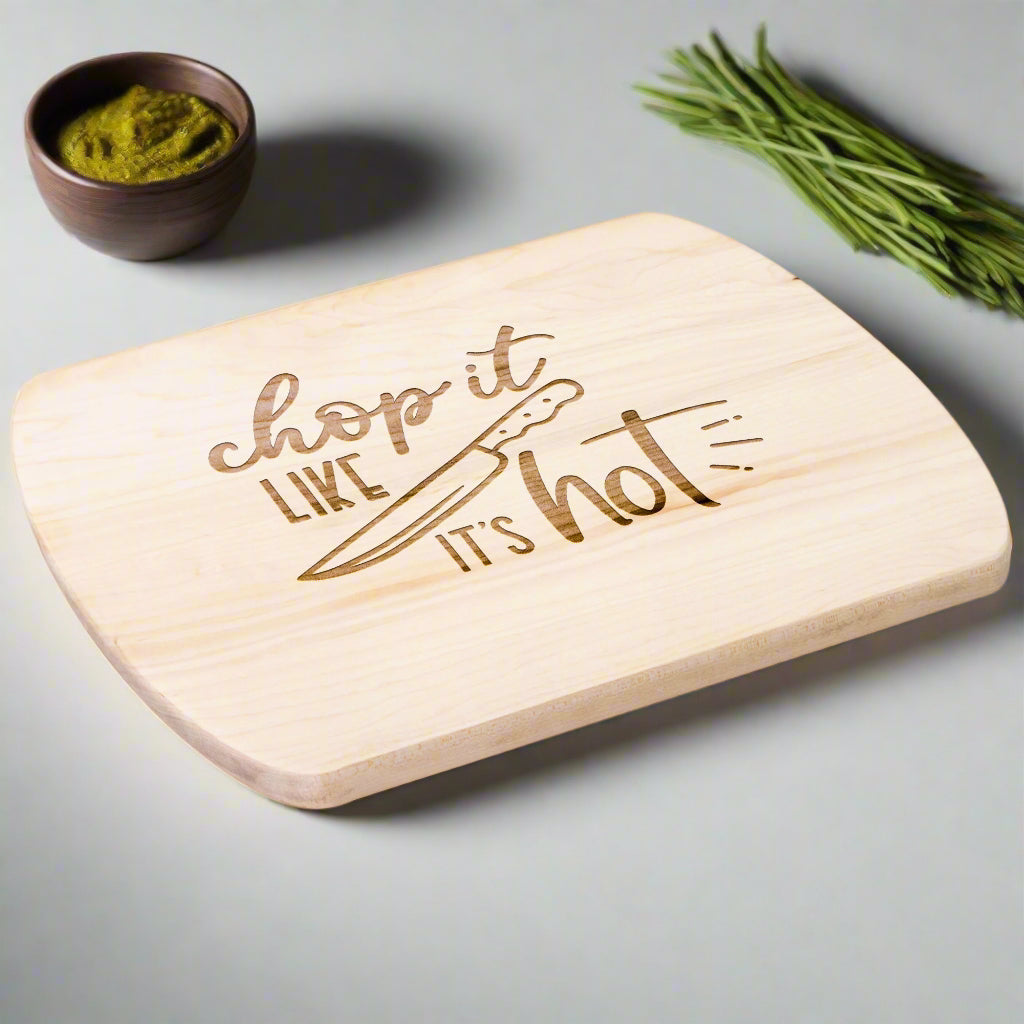 Chop It Like It’s Hot Cutting Board – Hardwood Kitchen Gift - Kim’s Signature Beauty & Accessories    