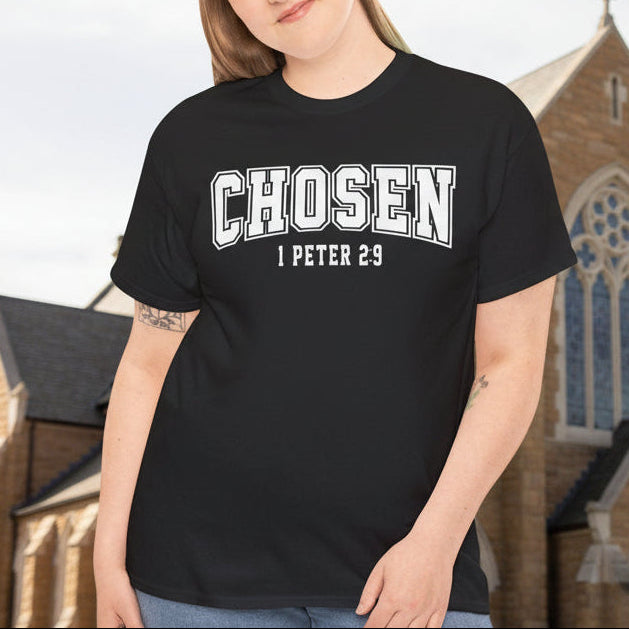 Chosen Unisex Heavy Cotton Tee - 1 Peter 2:9 Inspirational Shirt - Kim’s Signature Beauty & Accessories    