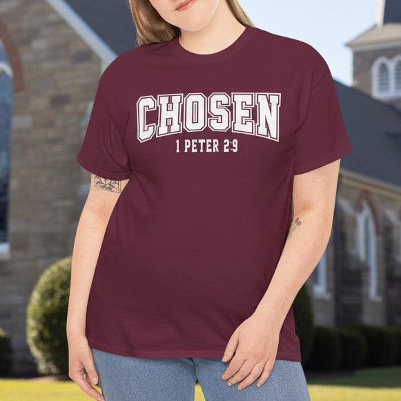 Chosen Unisex Heavy Cotton Tee - 1 Peter 2:9 Inspirational Shirt - Kim’s Signature Beauty & Accessories    