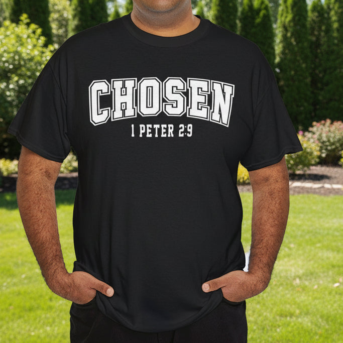 Chosen Unisex Heavy Cotton Tee - 1 Peter 2:9 Inspirational Shirt - Kim’s Signature Beauty & Accessories    