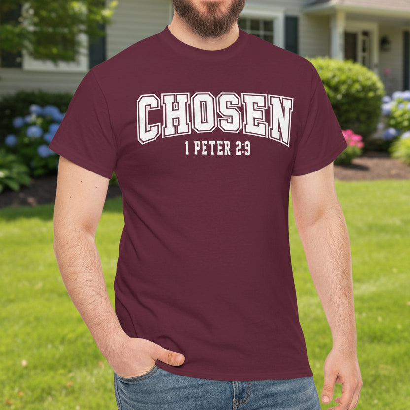Chosen Unisex Heavy Cotton Tee - 1 Peter 2:9 Inspirational Shirt - Kim’s Signature Beauty & Accessories    