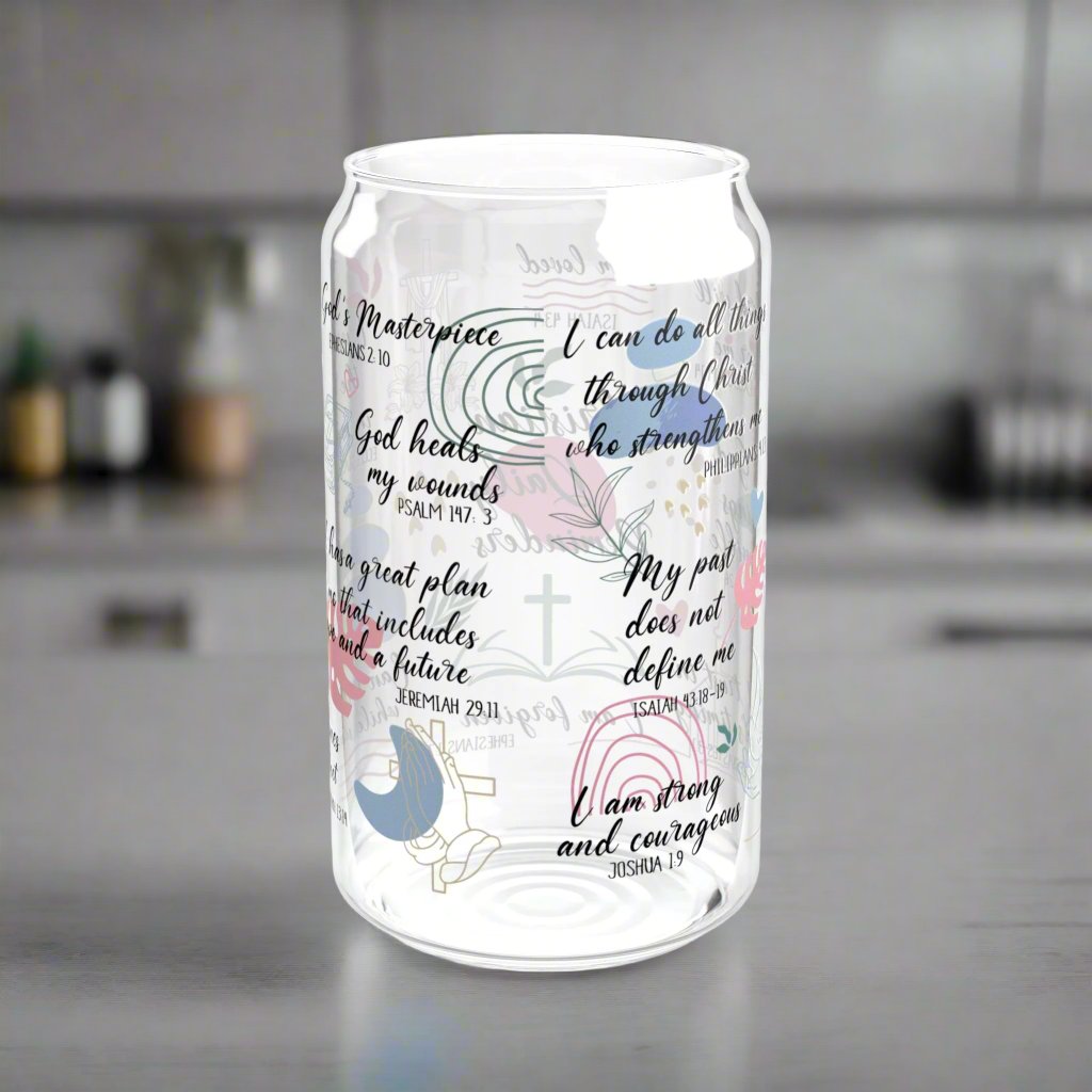 Christian Reminders Sipper Glass - Kim’s Signature Beauty & Accessories    