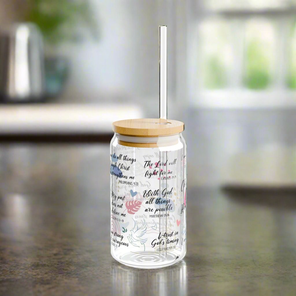 Christian Reminders Sipper Glass - Kim’s Signature Beauty & Accessories    