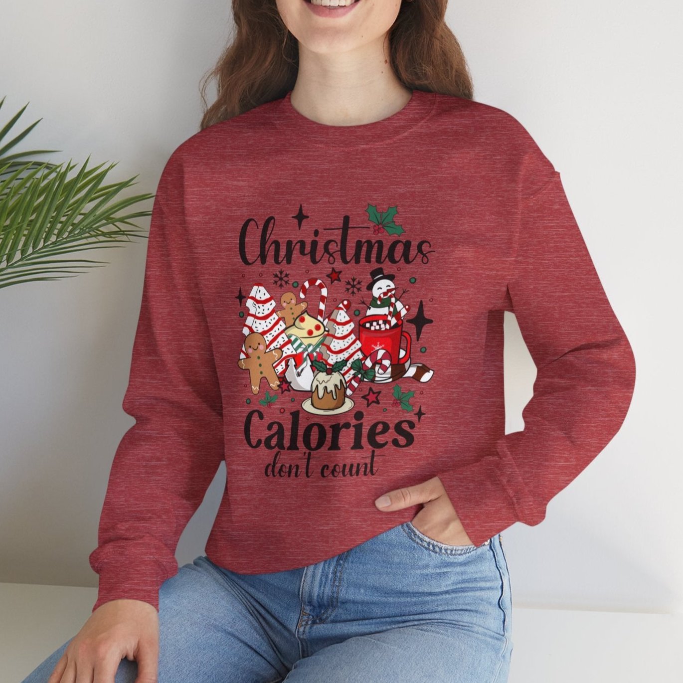 Christmas Calories Don't Count Sweatshirt - Kim’s Signature Beauty & Accessories    