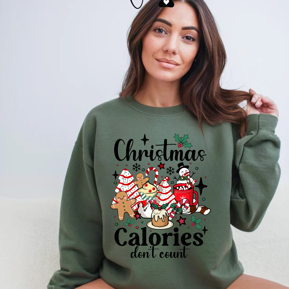Christmas Calories Don't Count Sweatshirt - Kim’s Signature Beauty & Accessories    