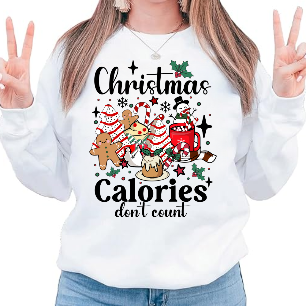 Christmas Calories Don't Count Sweatshirt - Kim’s Signature Beauty & Accessories    