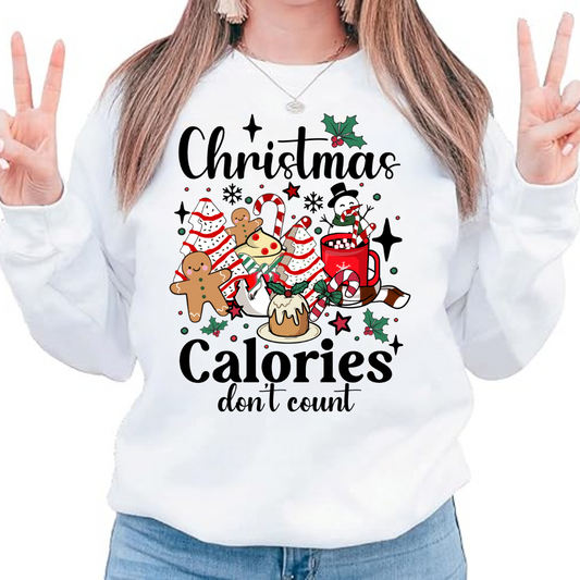 Christmas Calories Don't Count Sweatshirt - Kim’s Signature Beauty & Accessories    
