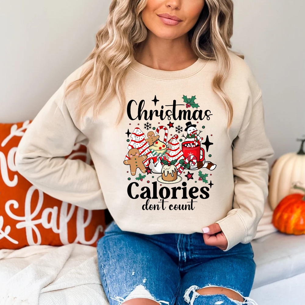 Christmas Calories Don't Count Sweatshirt - Kim’s Signature Beauty & Accessories    