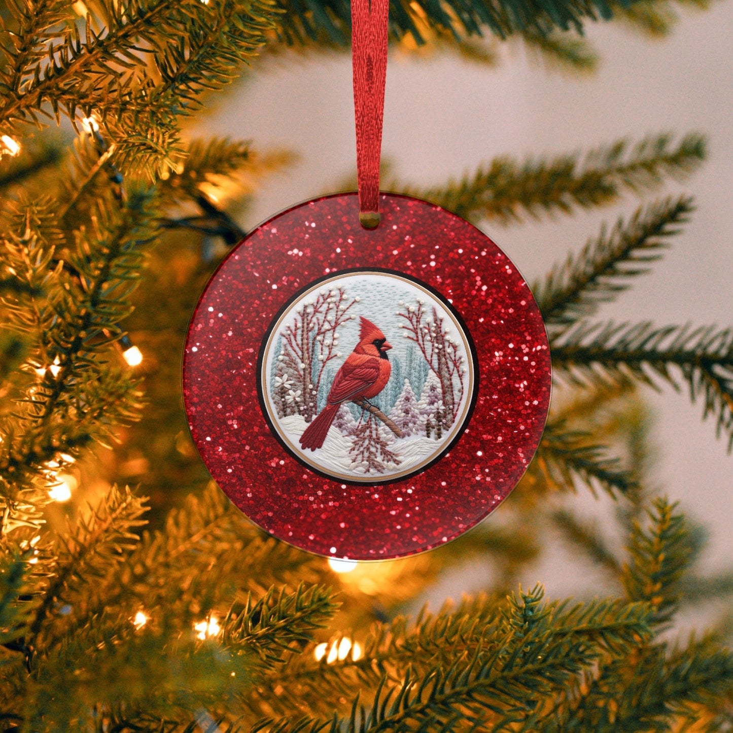 Christmas Cardinal Acrylic Ornament - Kim’s Signature Beauty & Accessories    