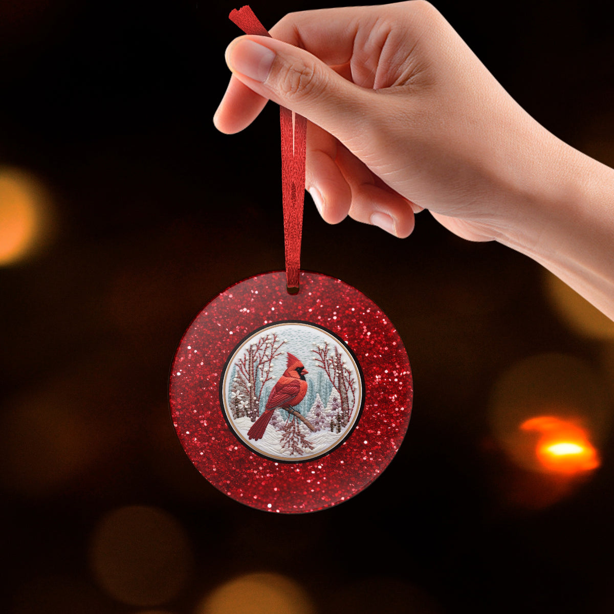 Christmas Cardinal Acrylic Ornament - Kim’s Signature Beauty & Accessories