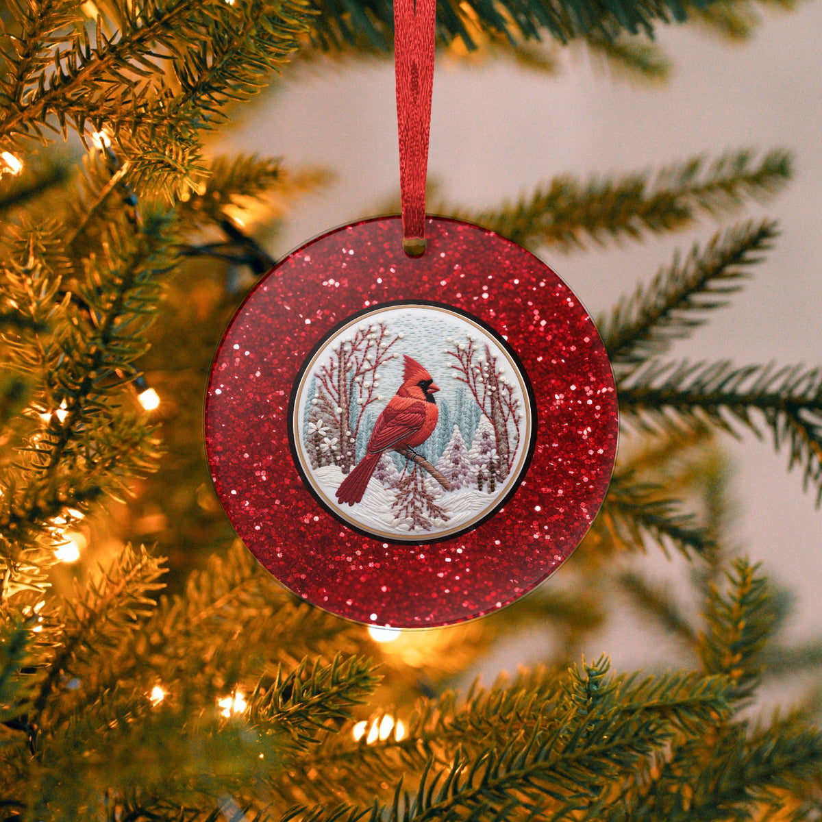 Christmas Cardinal Acrylic Ornament - Kim’s Signature Beauty & Accessories