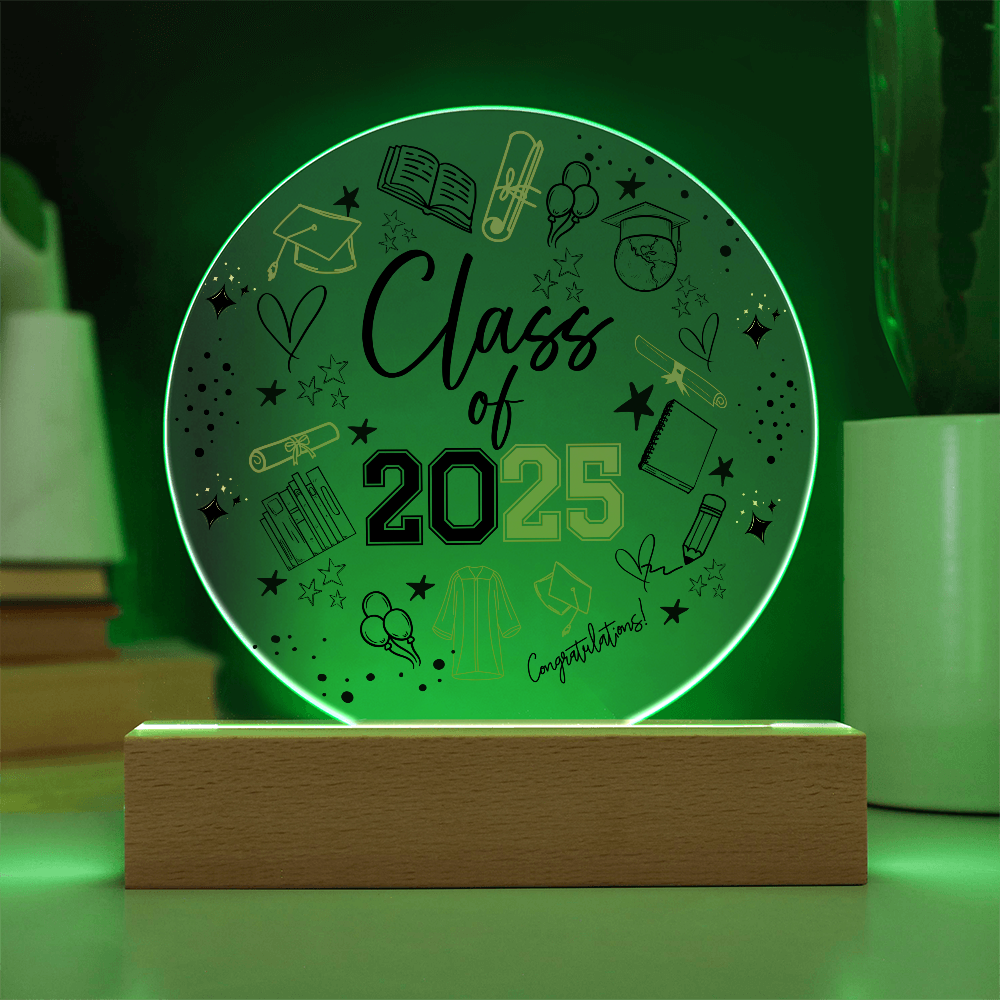 Class of 2025 Graduation Acrylic LED Plaque - Kim’s Signature Beauty & Accessories    