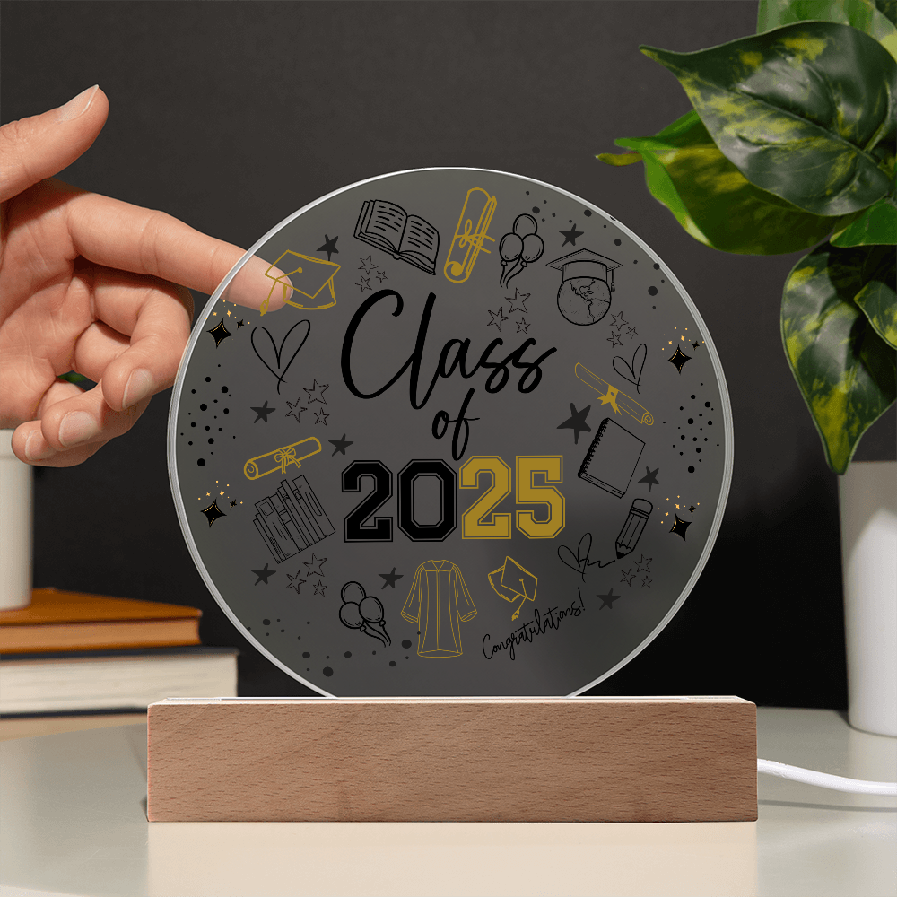 Class of 2025 Graduation Acrylic LED Plaque - Kim’s Signature Beauty & Accessories    