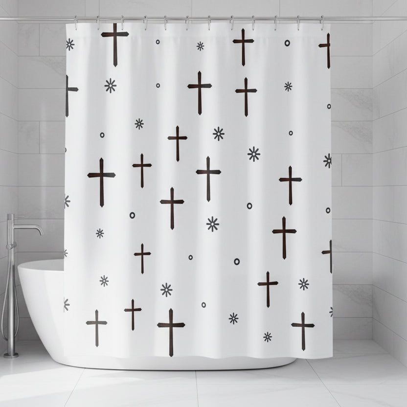 Classic Crosses Shower Curtain - Kim’s Signature Beauty & Accessories    