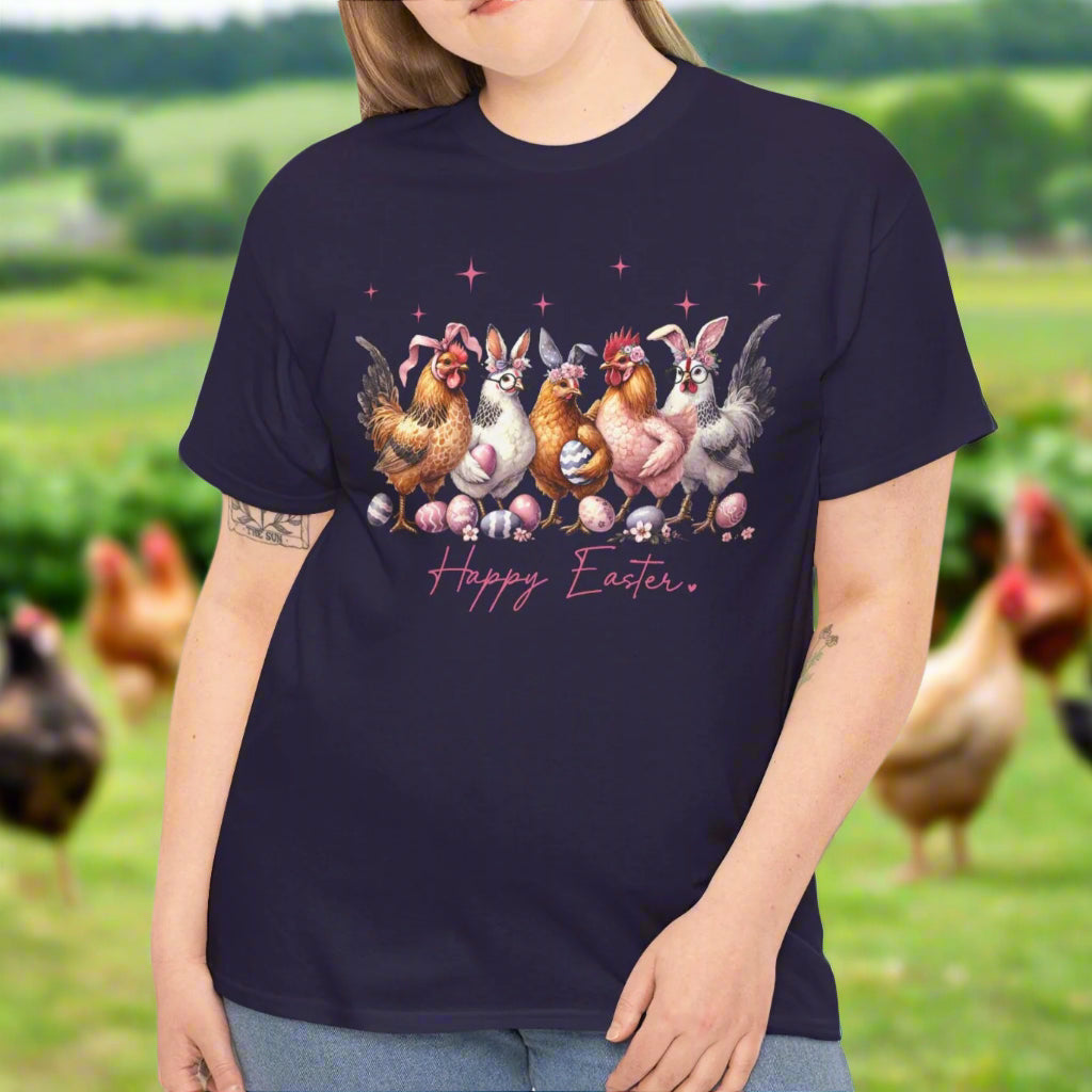 Clucking Good Easter - Chickens & Bunny Ears Tee - Kim’s Signature Beauty & Accessories    