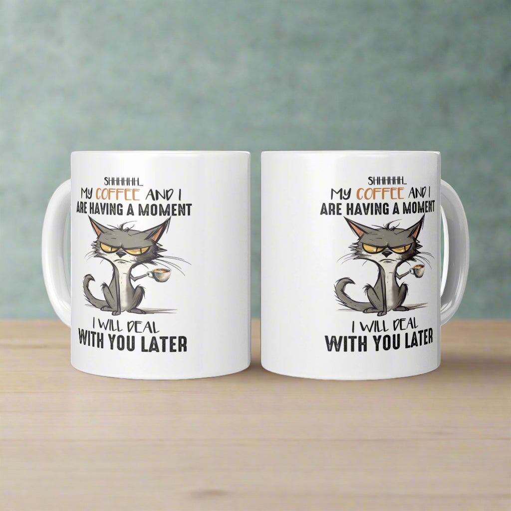 Coffee Moment | Funny Cat Mug - Kim’s Signature Beauty & Accessories    