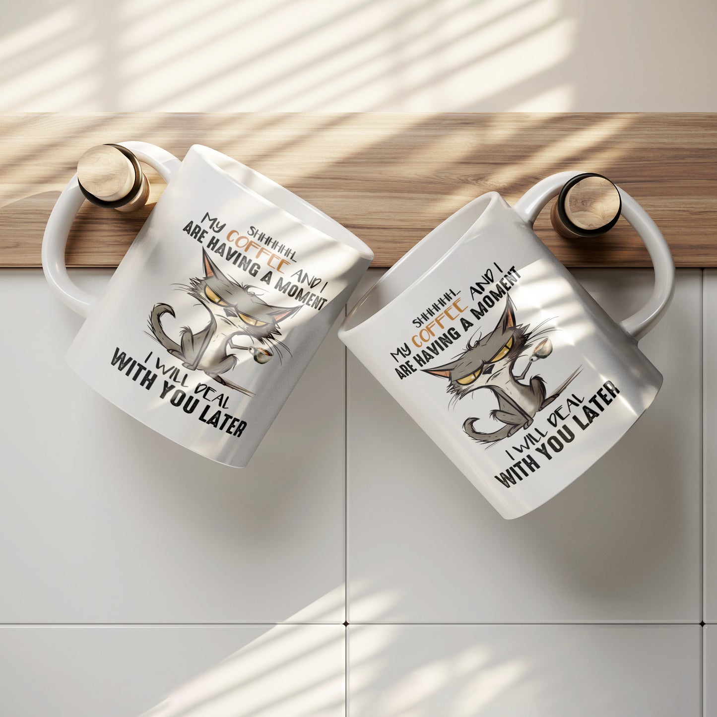 Coffee Moment | Funny Cat Mug - Kim’s Signature Beauty & Accessories    