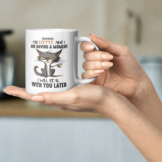 Coffee Moment | Funny Cat Mug - Kim’s Signature Beauty & Accessories    