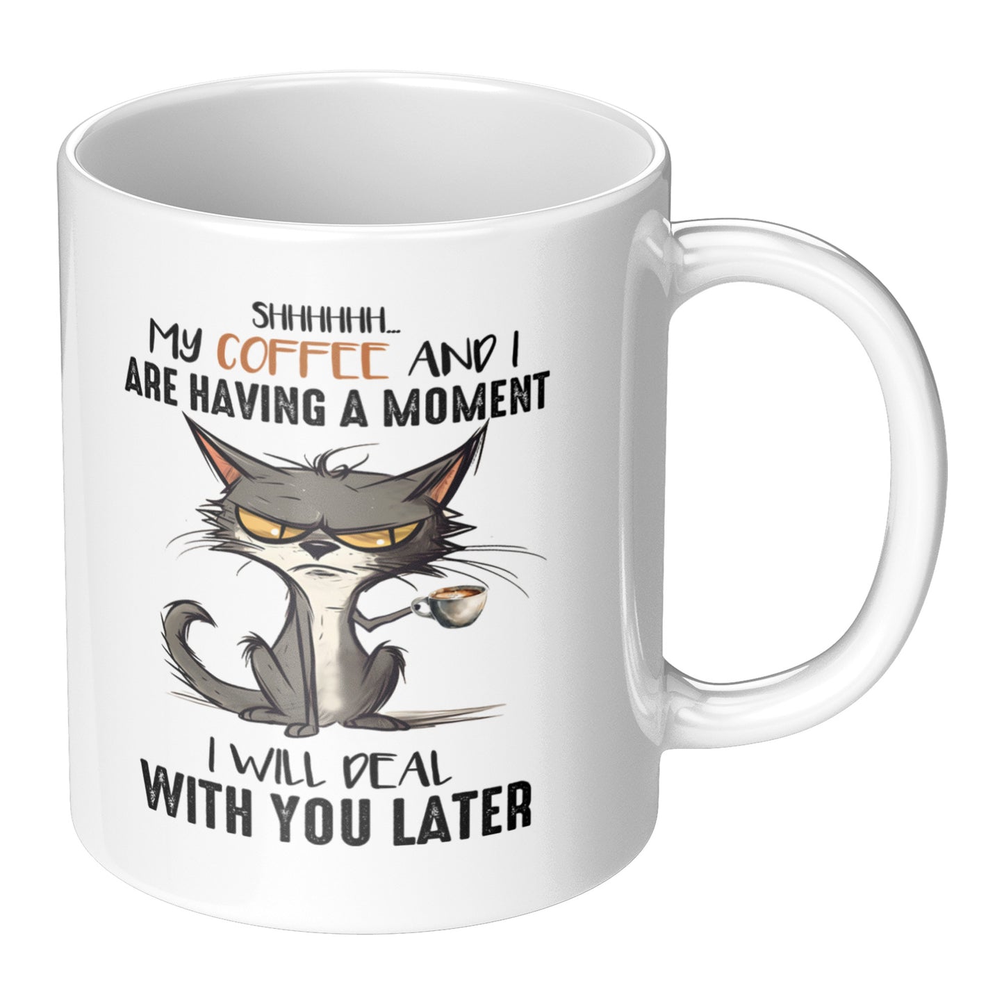 Coffee Moment | Funny Cat Mug - Kim’s Signature Beauty & Accessories    