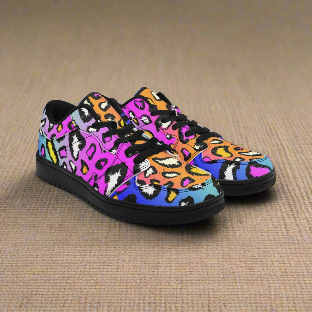 Color Pop Leopard Print Sneakers – Bold Street Style Shoes - Kim’s Signature Beauty & Accessories    