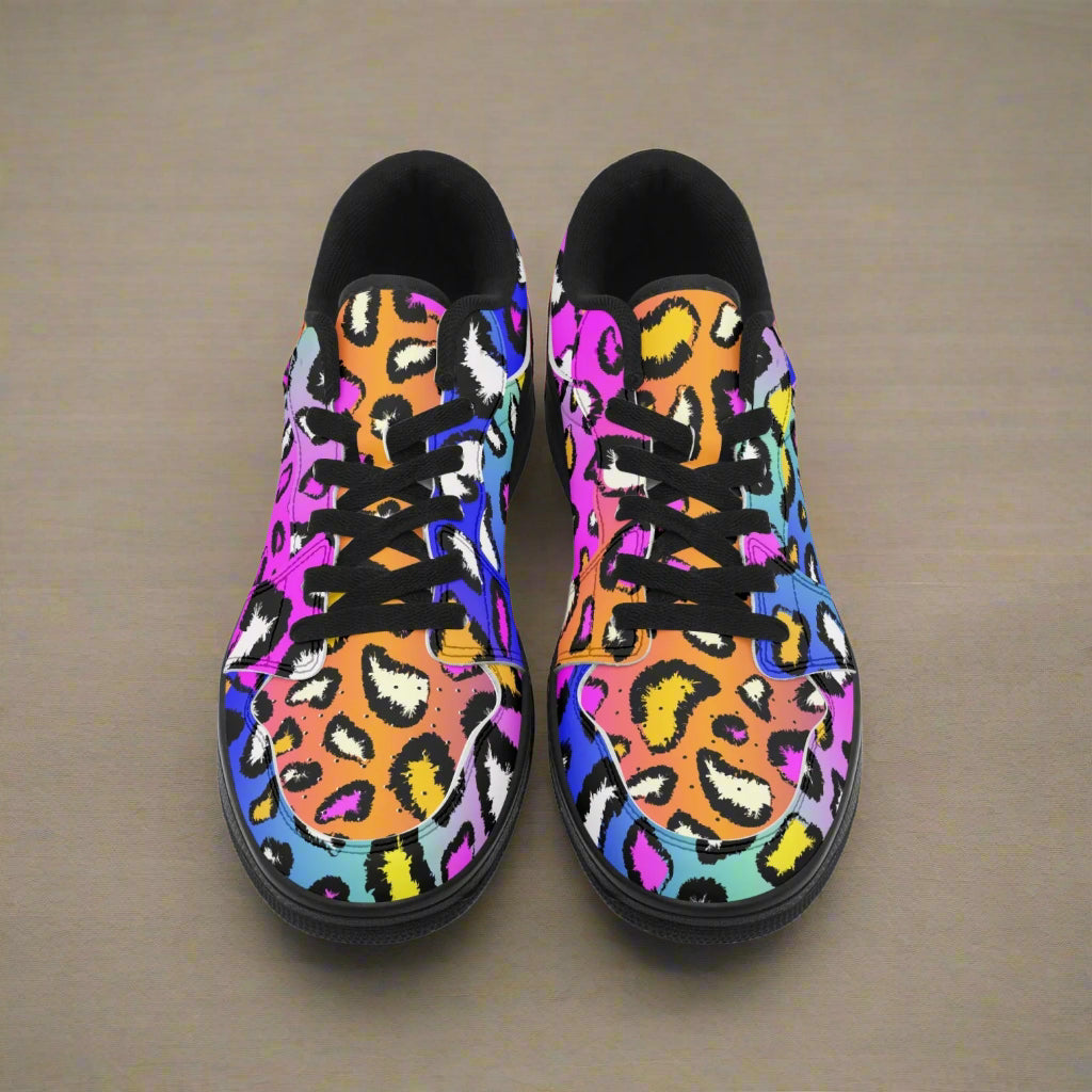 Color Pop Leopard Print Sneakers – Bold Street Style Shoes - Kim’s Signature Beauty & Accessories    