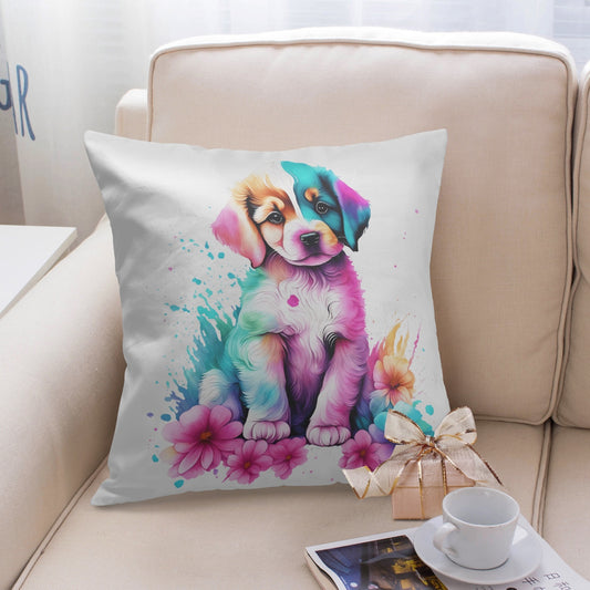 Color Splash Puppy 18" Pillow Cover - Kim’s Signature Beauty & Accessories    