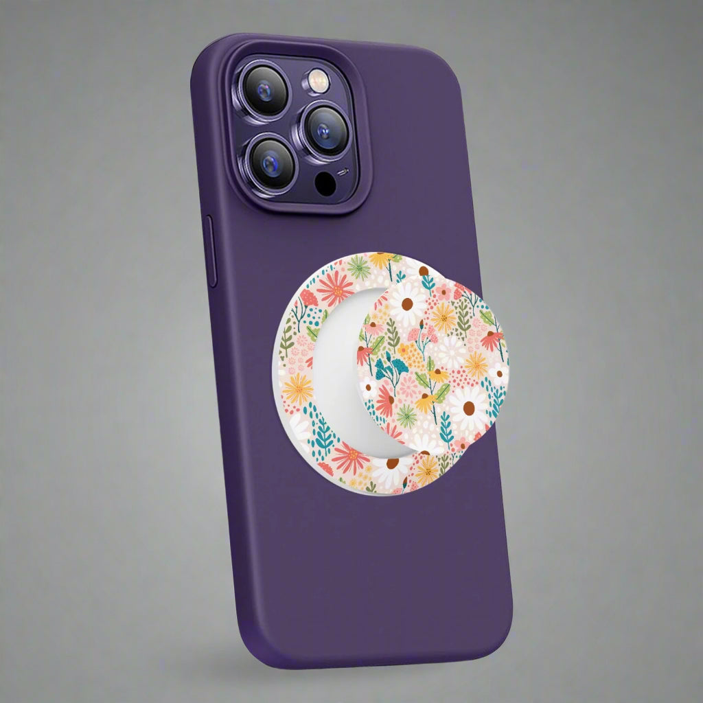 Colored Flowers Magnetic Collapsible Grip And Stand - Kim’s Signature Beauty & Accessories    