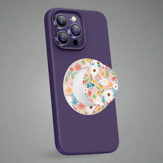 Colored Flowers Magnetic Collapsible Grip And Stand - Kim’s Signature Beauty & Accessories    