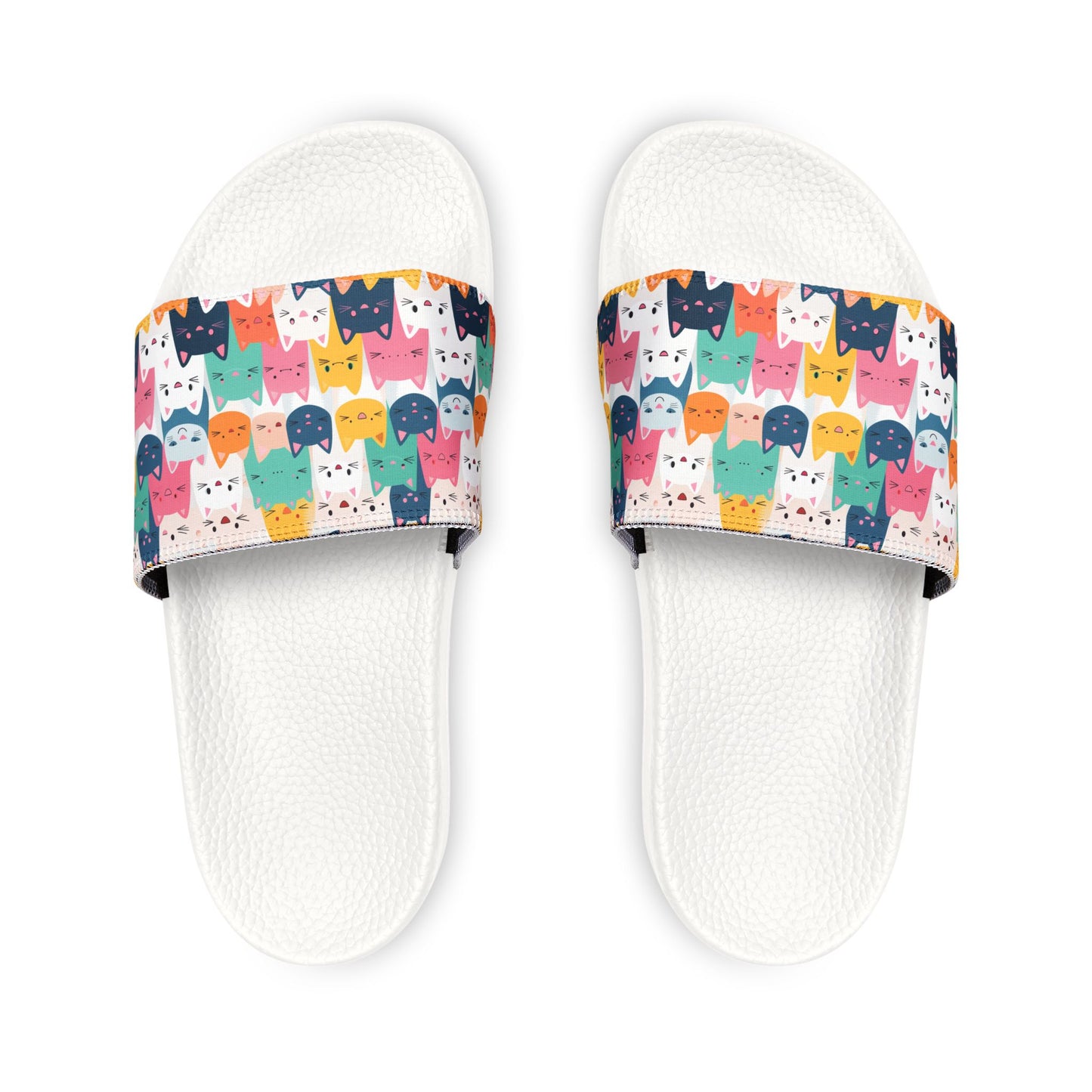 Colorful Cat Print Youth Sandals - Removable Strap Summer Fun - Kim’s Signature Beauty & Accessories    