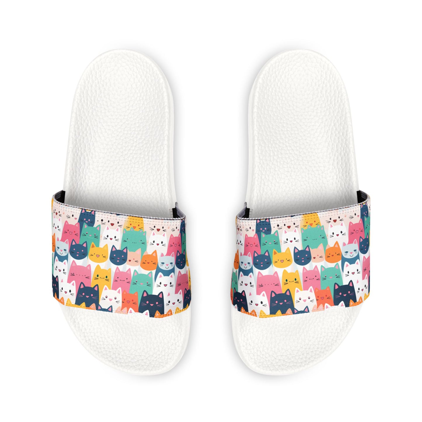 Colorful Cat Print Youth Sandals - Removable Strap Summer Fun - Kim’s Signature Beauty & Accessories    