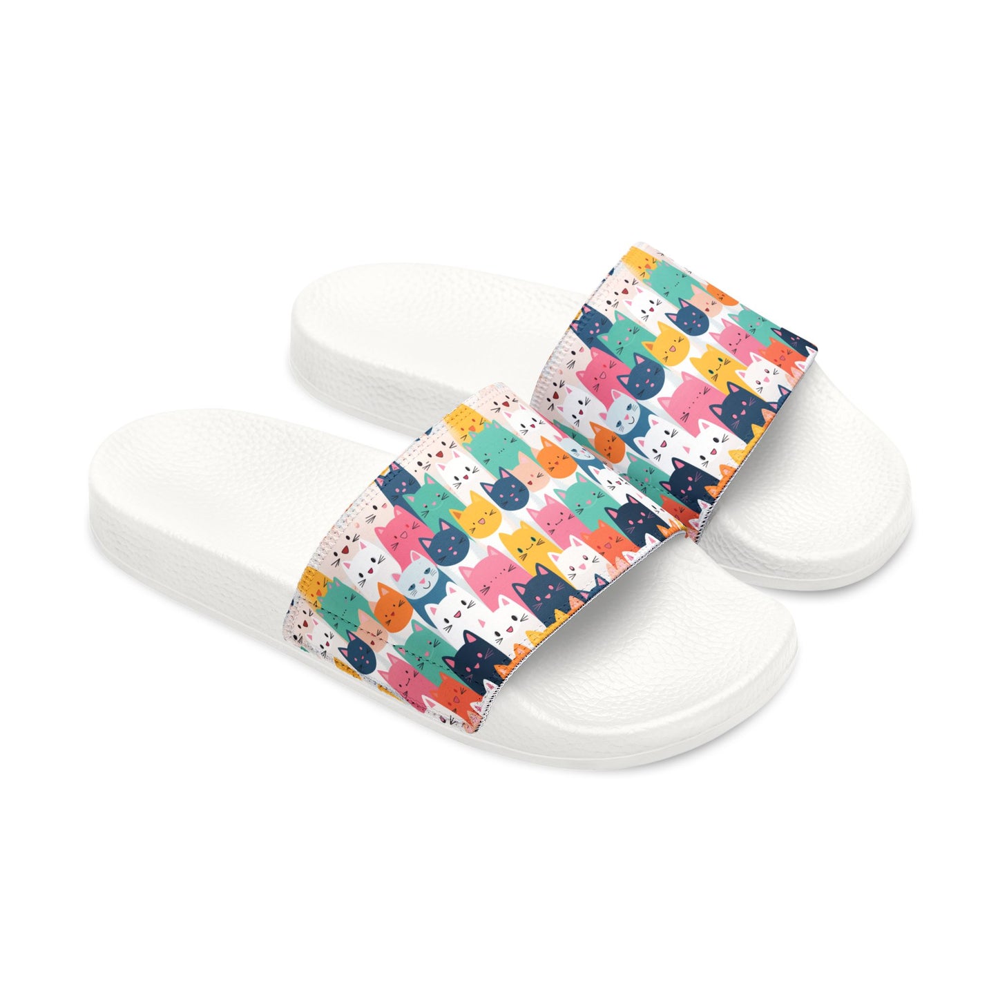 Colorful Cat Print Youth Sandals - Removable Strap Summer Fun - Kim’s Signature Beauty & Accessories    