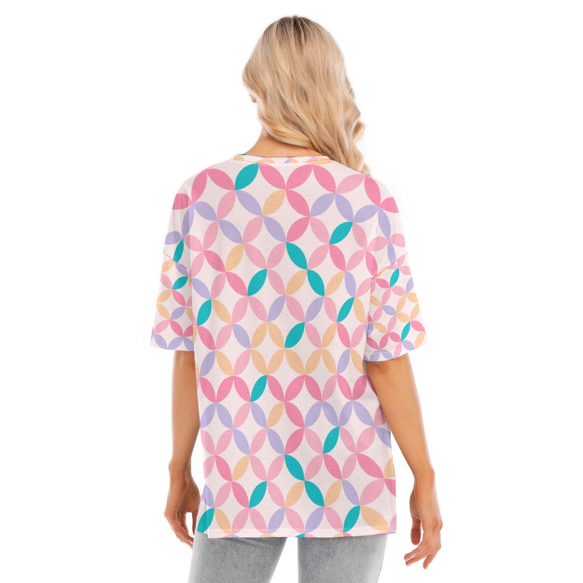 Colorful Graphic T-shirt With Hem Split - Kim’s Signature Beauty & Accessories    